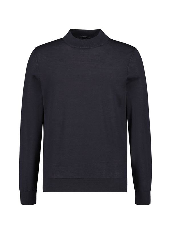Strellson Herren Pullover blau Merinowolle unifarben
