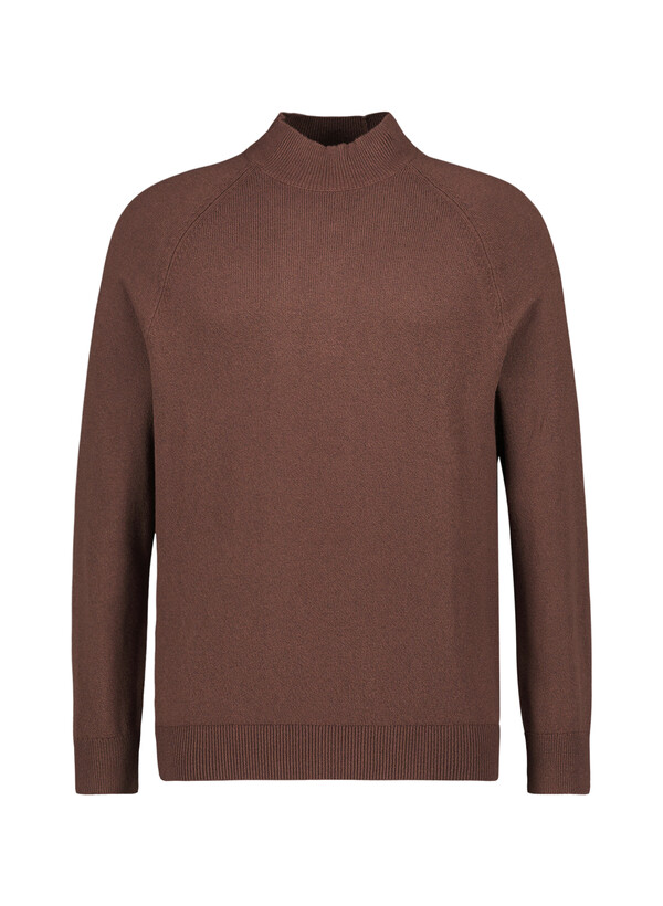 Stehkragenpullover Tito, Baumwoll-Mischung, dunklbraun meliert