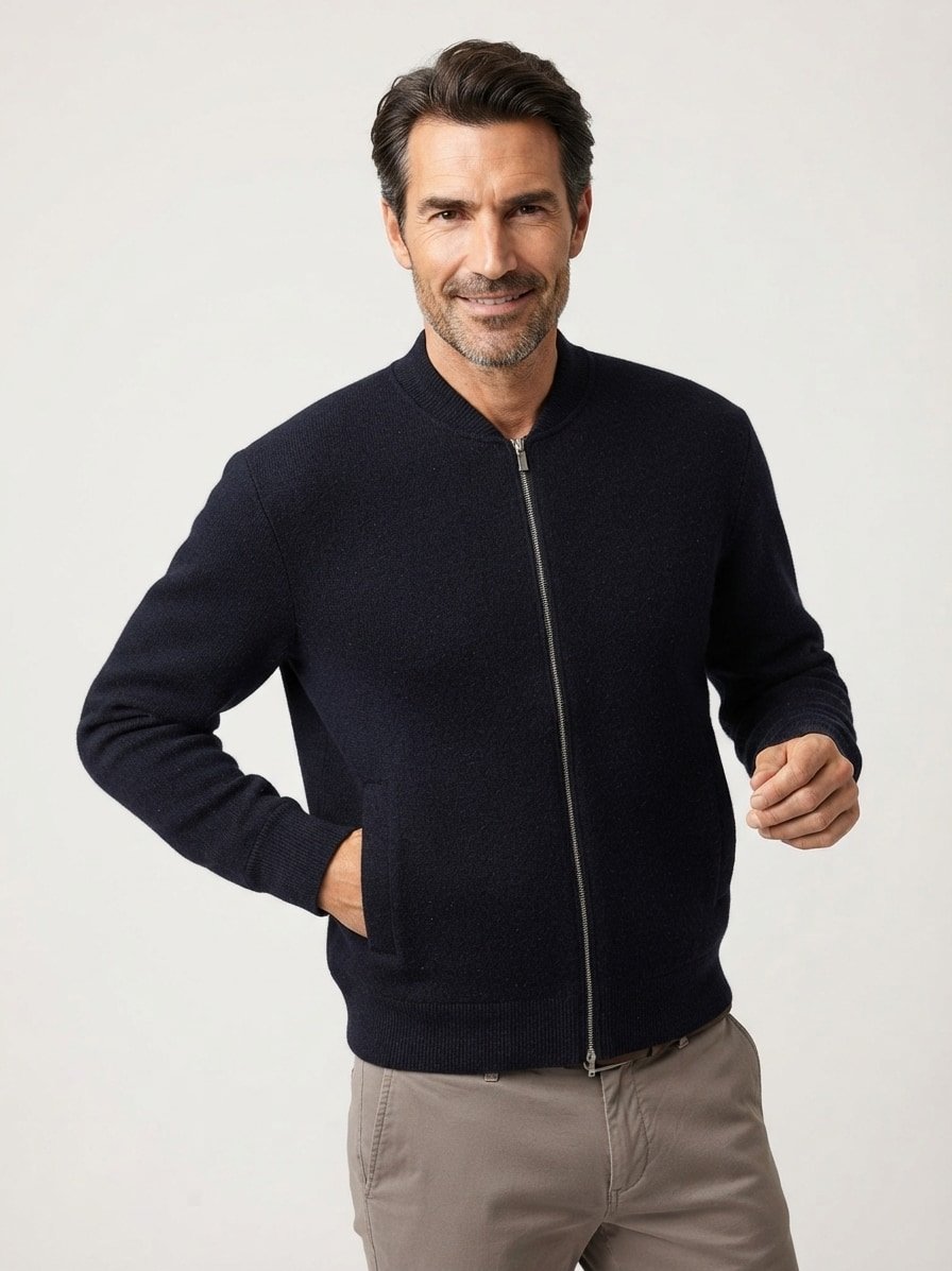 Cardigan, Schurwolle, navy