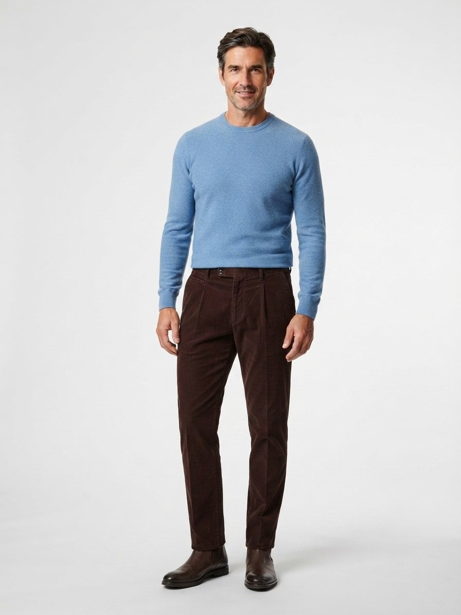 Bundfaltenhose Lui, Relaxed Fit, Cord, dunkelbraun