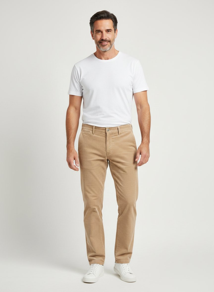 Bundfaltenhose Lui, Relaxed Fit, Cord, beige