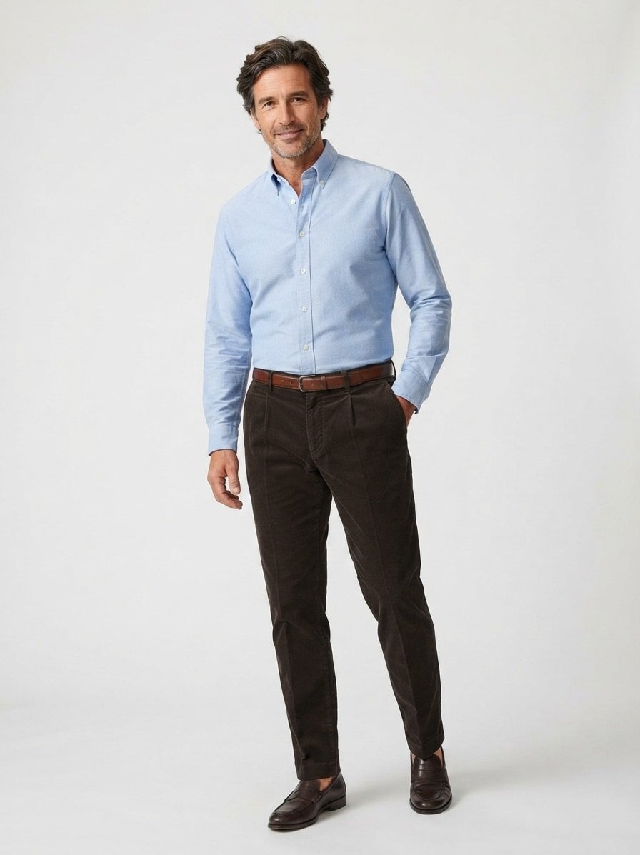 Bundfaltenhose Lui, Relaxed Fit, Cord, dunkelgrün