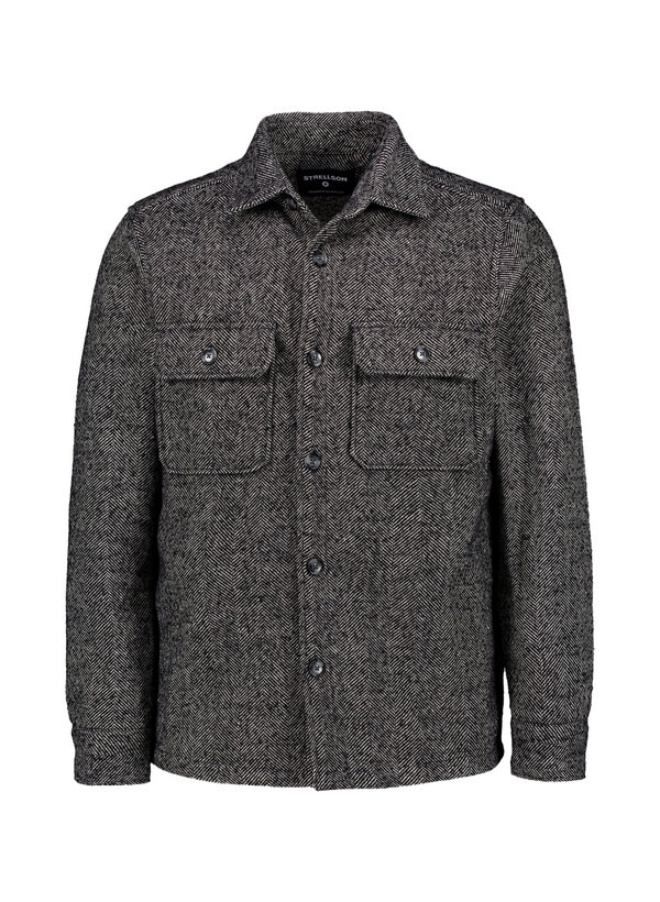 Overshirt, Mikrofaser, Kent, Brusttasche, schwarz