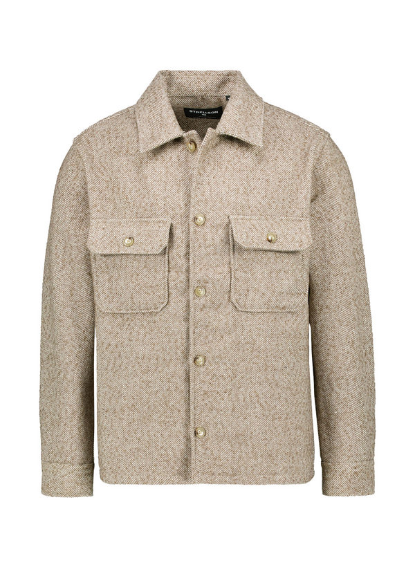 Overshirt, Mikrofaser, Kent, Brusttasche, hellbeige