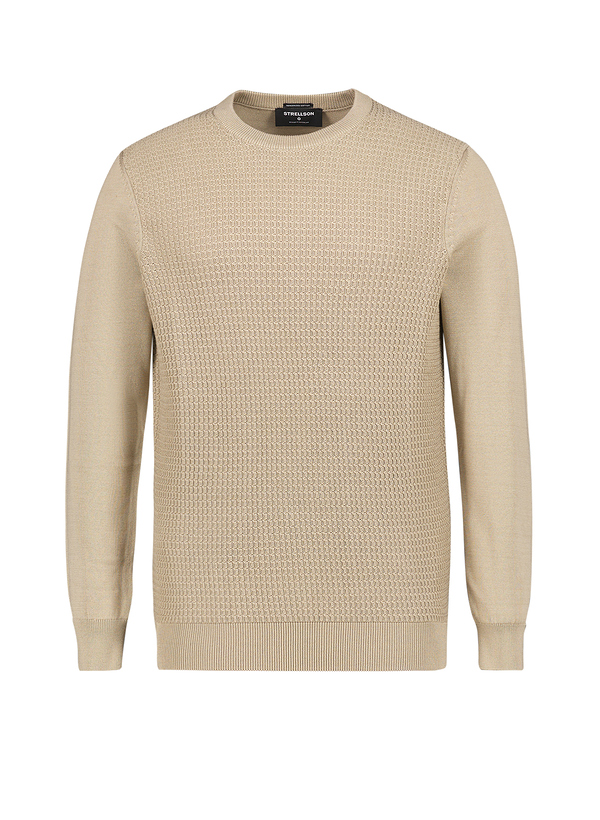 Pullover Adrian,  Baumwolle, beige strukturiert