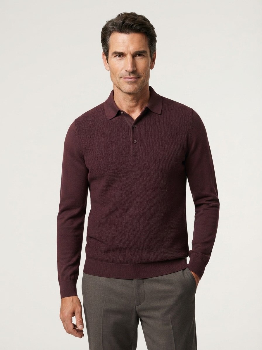 Pullover Adrian,  Baumwolle, dunkelbraun strukturiert