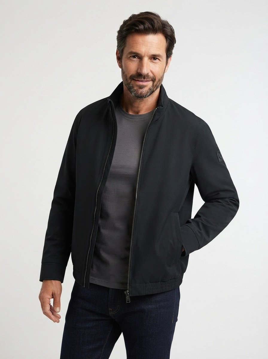 Jacke Light, Mikrofaser wasserabweisend, schwarz