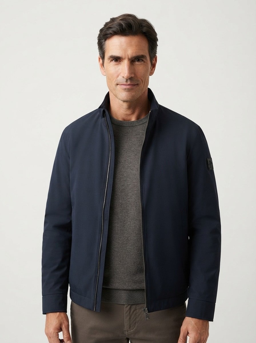 Jacke Light, Mikrofaser wasserabweisend, dunkelblau