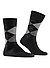 Socken Edinburgh,Schurwoll-Stretch, schwarz gemustert - schwarz