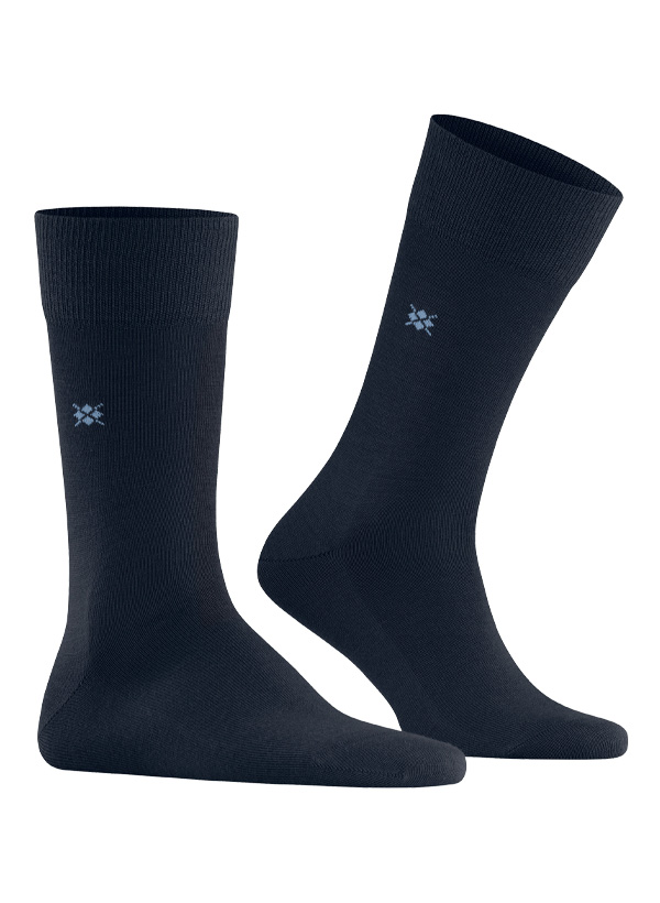 Socken Edinburgh,Schurwoll-Stretch, marine gemustert