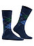 Socken Edinburgh,Schurwoll-Stretch, royal gemustert - royal
