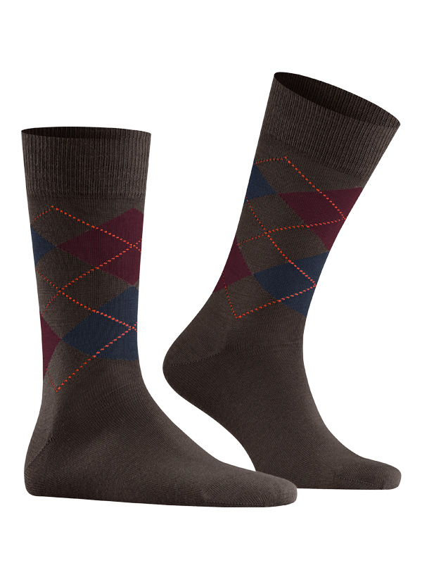 Socken Edinburgh,Schurwoll-Stretch, dunkelblau gemustert