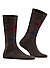 Socken Edinburgh,Schurwoll-Stretch, dunkelblau gemustert - dunkelbraun