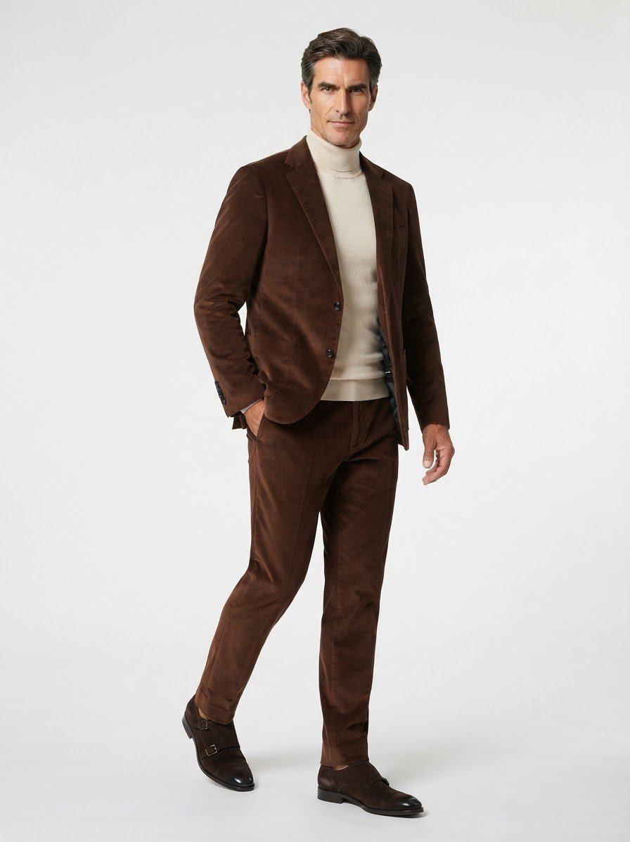 Anzug Arndt-Tomeo, Slim Fit, Cord, dunkelbraun