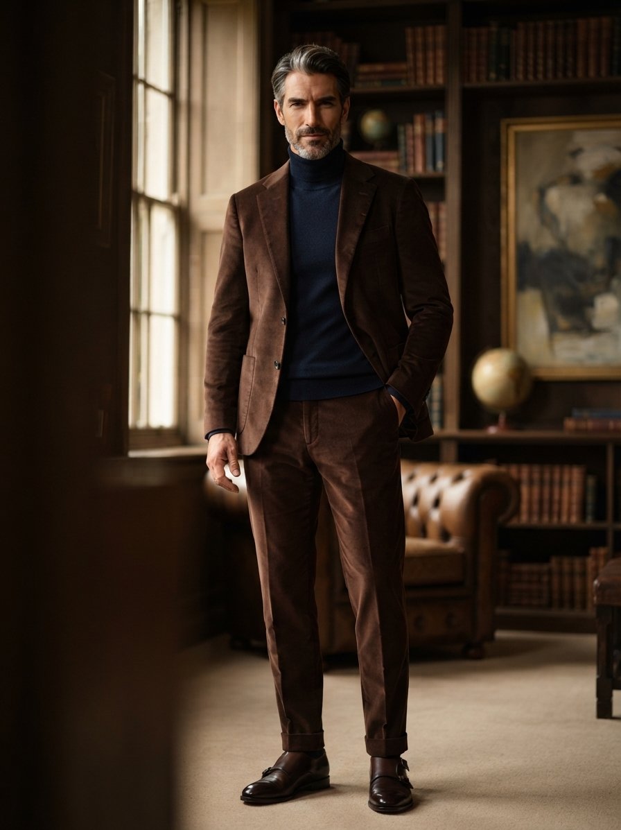 Anzug Arndt-Tomeo, Slim Fit, Cord, dunkelbraun