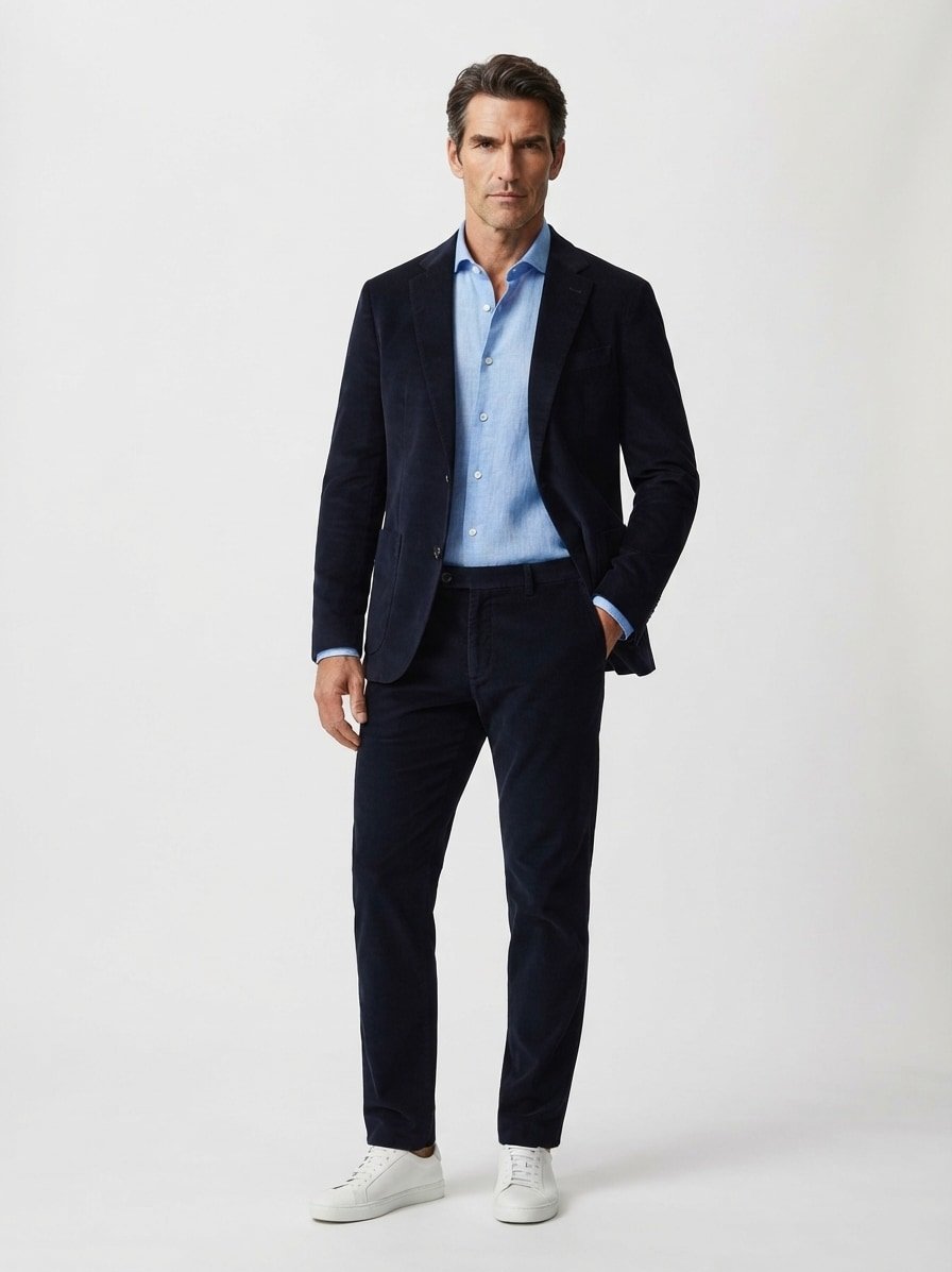 Anzug Arndt-Tomeo, Slim Fit, Cord, dunkelblau