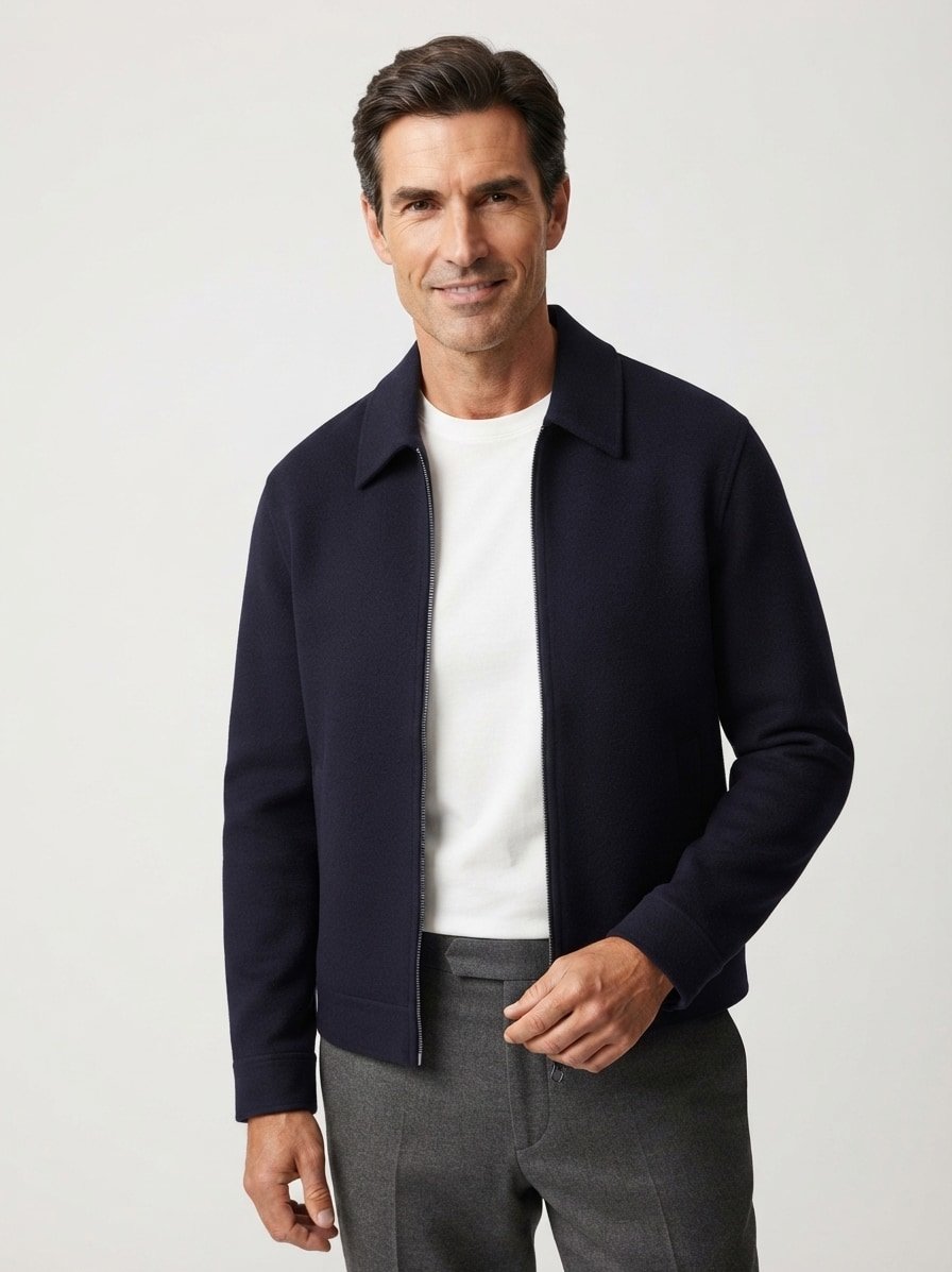 Jacke, Wolle ungefüttert, navy