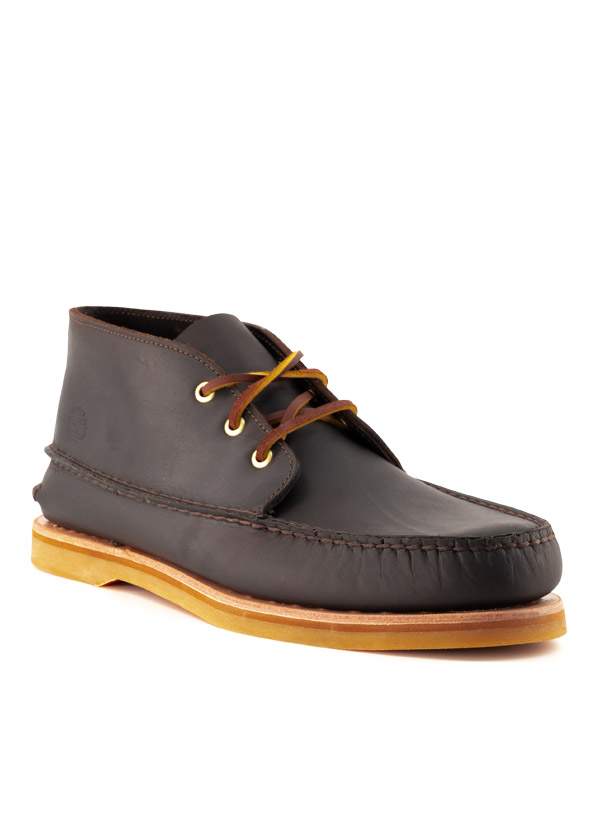 Bootsschuhe Mid, Leder ungefüttert, dark braun