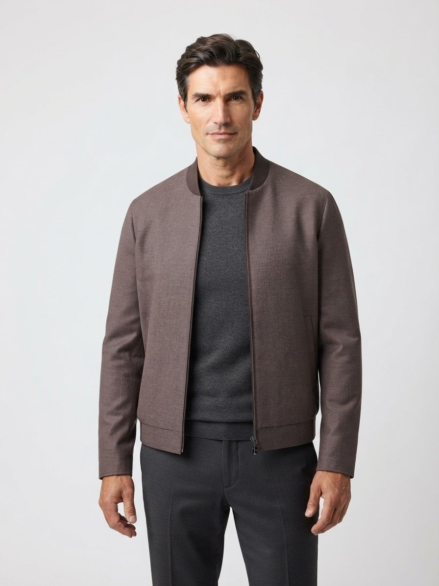 Blouson, Mikrofaser, graubraun
