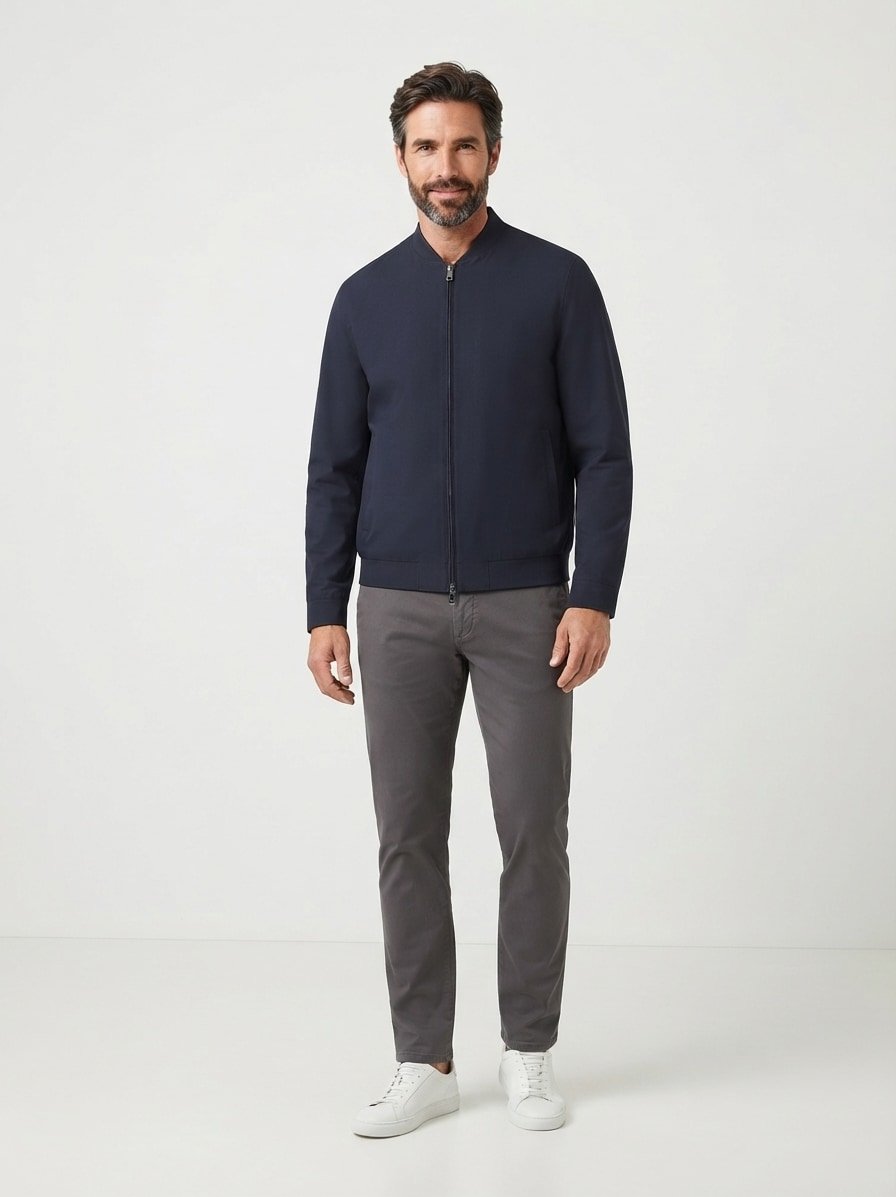 Blouson, Mikrofaser, dunkeblau