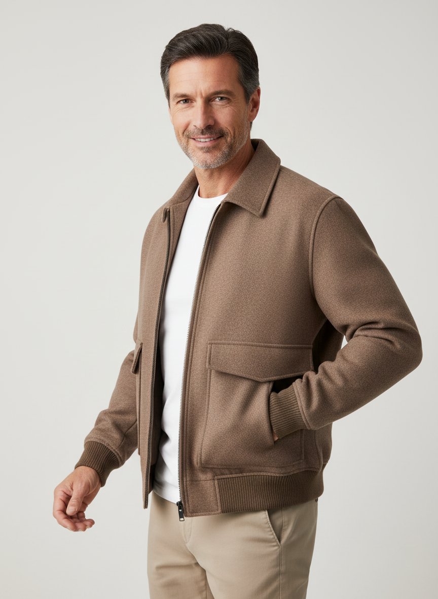 Blouson, Wolle, braun
