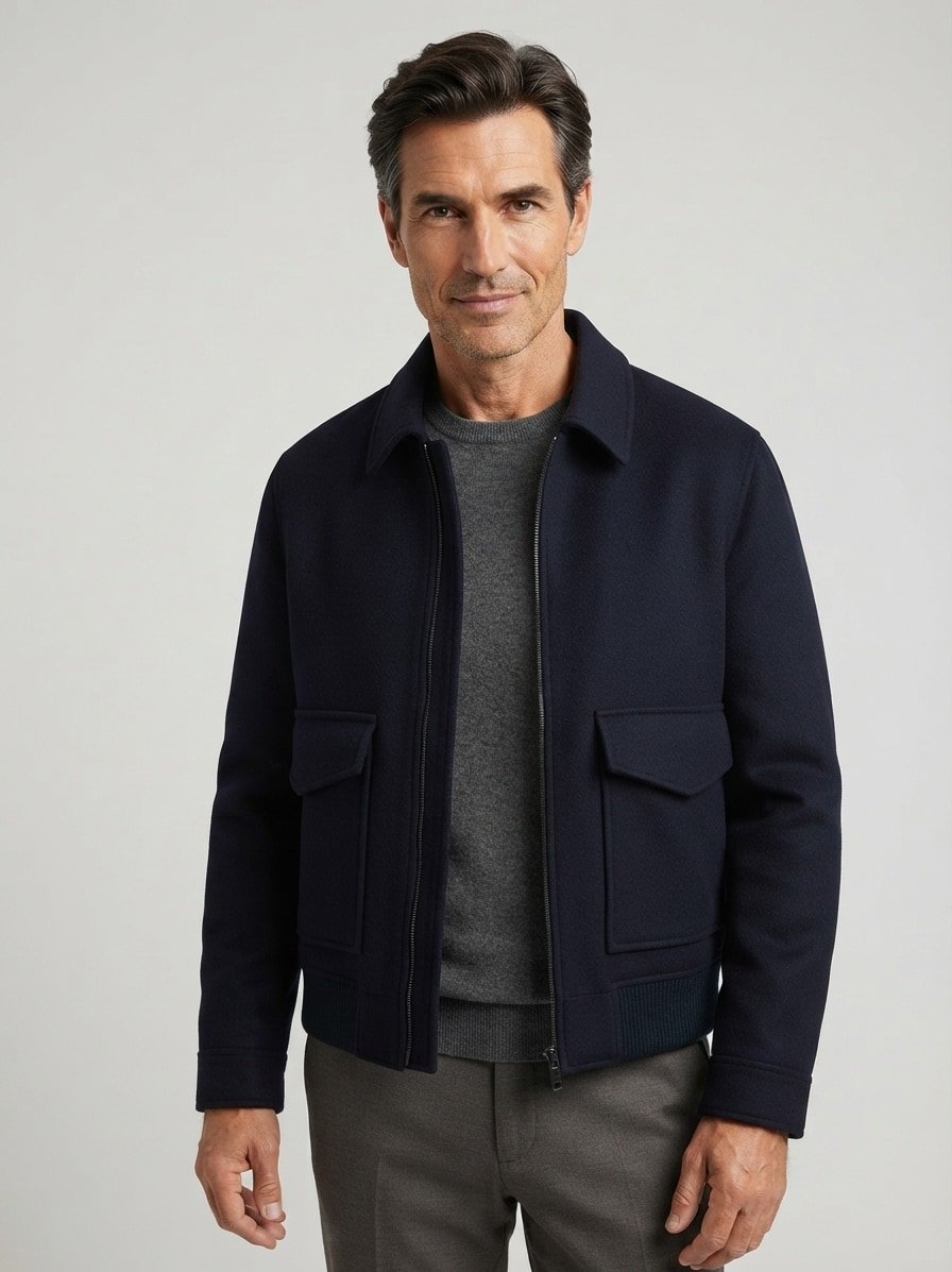 Blouson, Wolle, dunkelblau