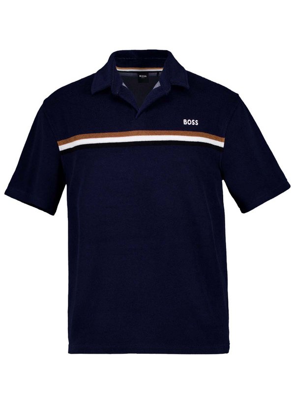 Polo-Shirt Iconic, Baumwoll-Frottee, navy