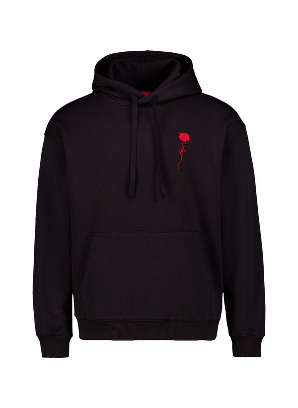 Hoodie Diflowhood, Baumwolle, schwarz