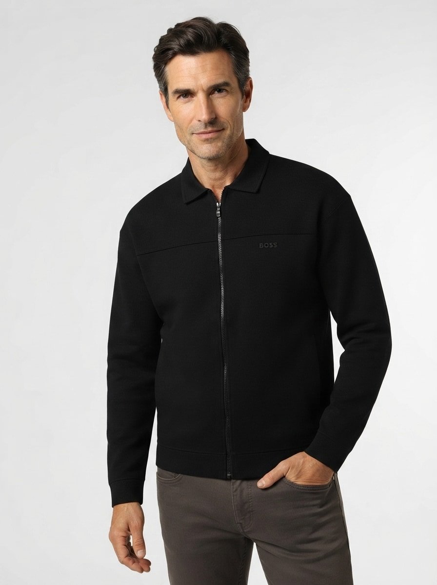 Strickjacke, Viskose-Nylon, schwarz