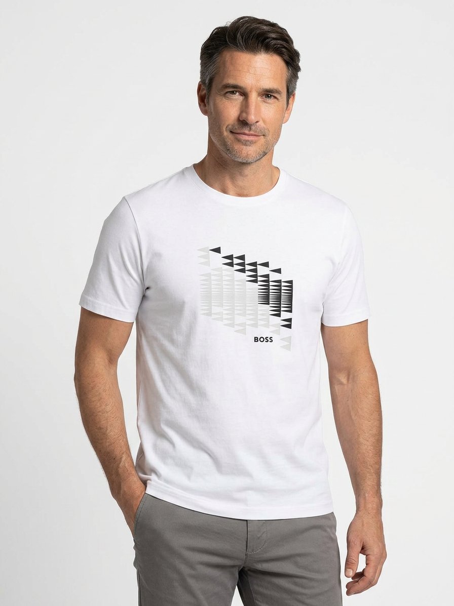 T-Shirt, Baumwoll-Stretch, weiß