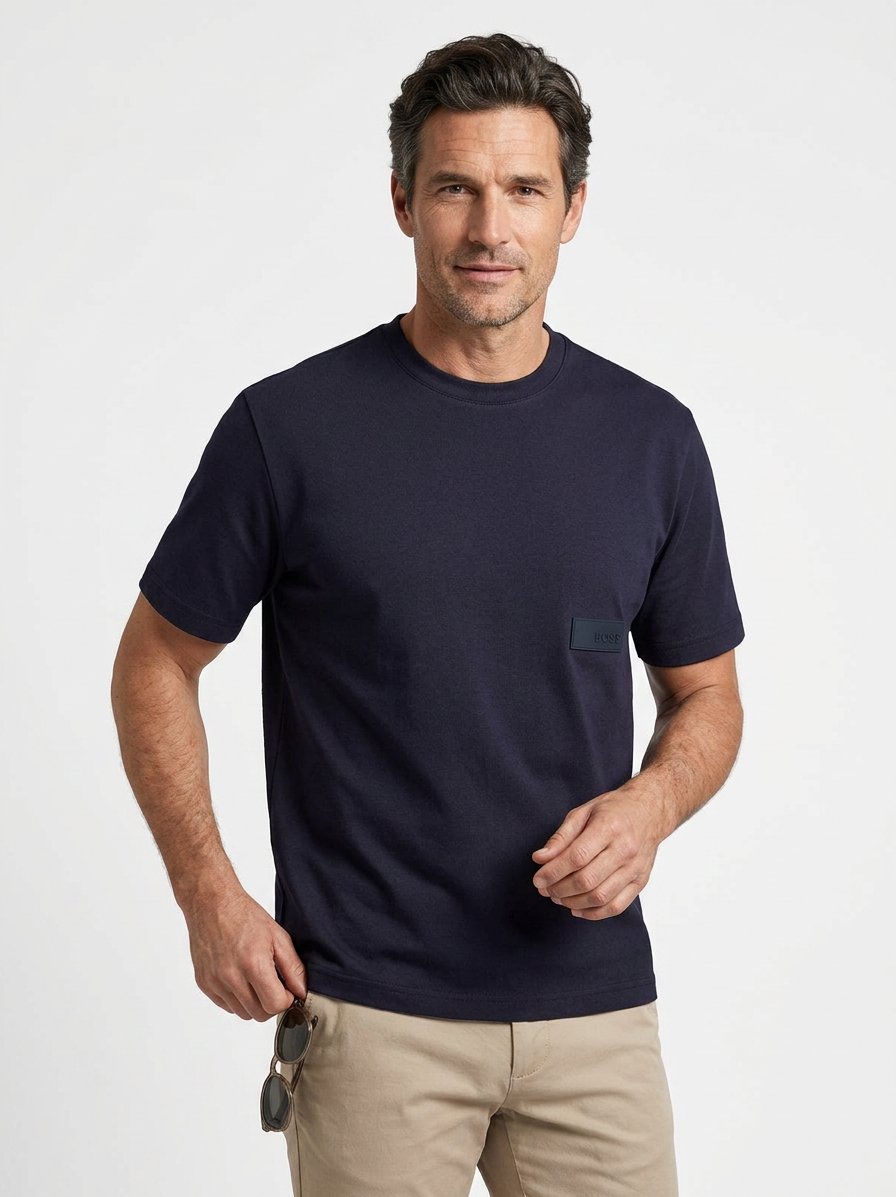 T-Shirt, Baumwolle, dunkelblau