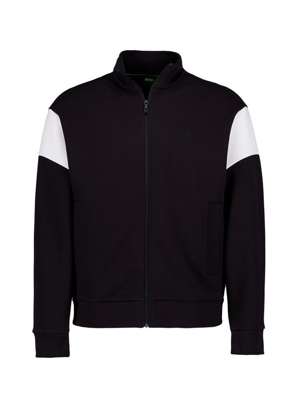 Sweatjacke, Piquè, schwarz