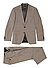 Anzug, Huge, Slim Fit, Schurwolle Super110, dunkelbeige kariert - dunkelbeige