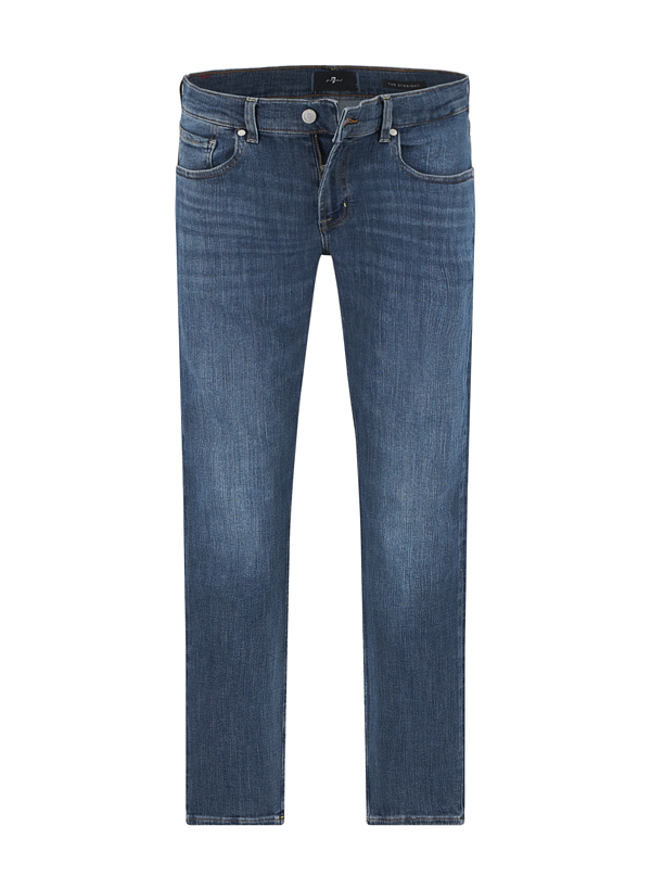 Jeans, Straight Fit, Baumwoll-Stretch, blau