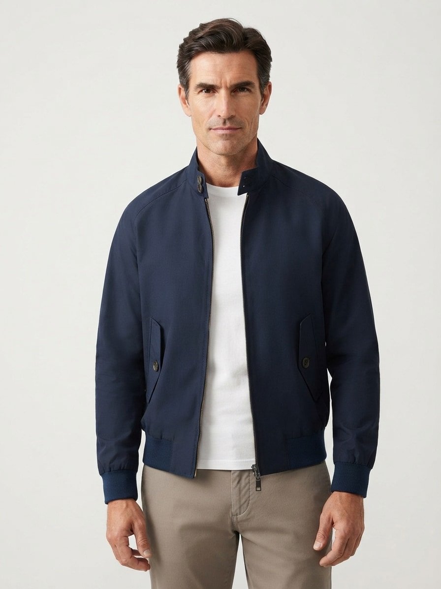 Blouson BARACUTA G9, Slim Fit, Baumwoll-Melange, navy