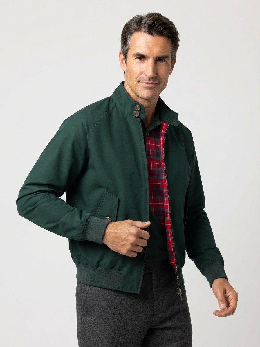Blouson BARACUTA G9, Slim Fit, Baumwoll-Melange, grün