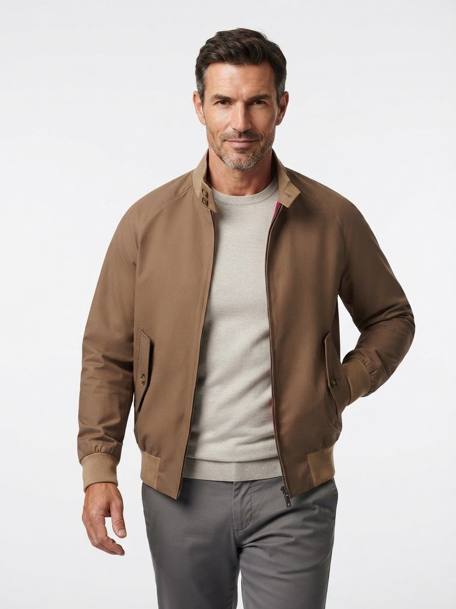 Blouson BARACUTA G9, Slim Fit, Baumwoll-Melange, tan