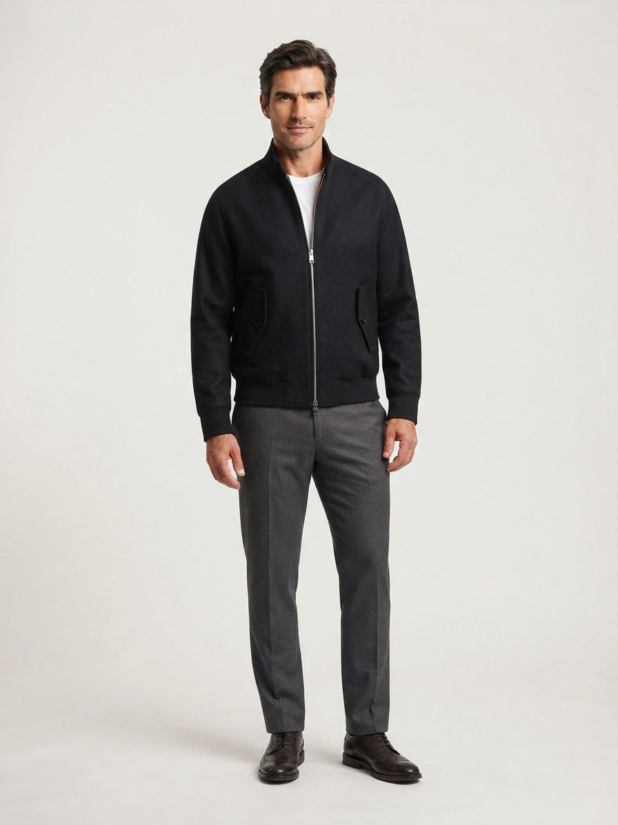 Blouson Melton G9, Regular Fit, Wolle-Kaschmir, anthrazit