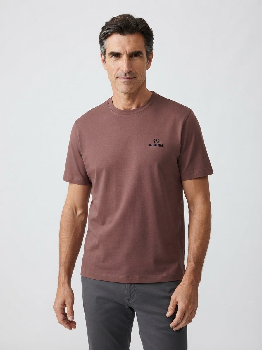 T-Shirt, Regular Fit, Stretch-Baumwolle, braun