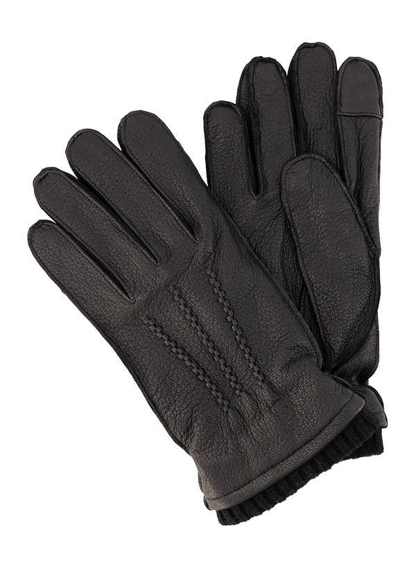 Handschuhe, Leder, Touchscreen, schwarz