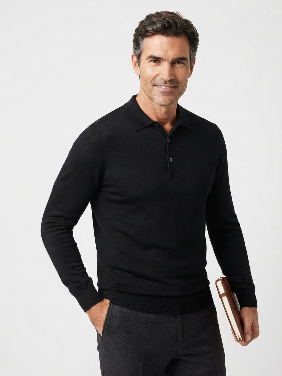 Pullover Belper, Merinowolle extrafein, black