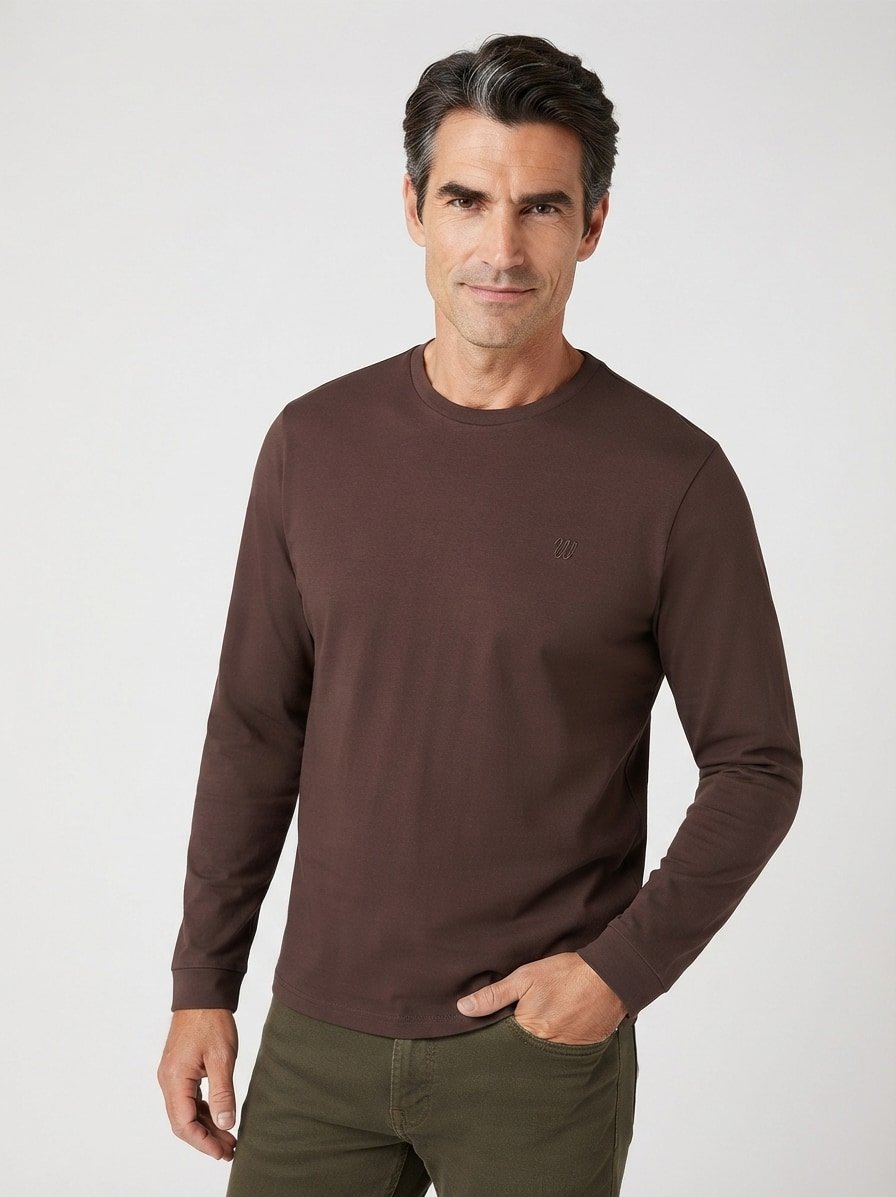Longsleeve, Baumwolle, chocolate
