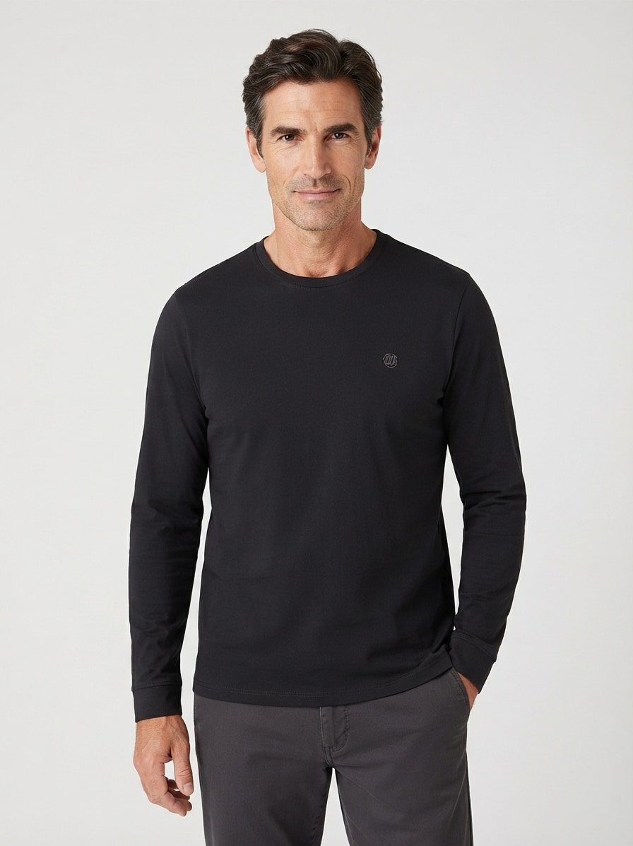 Longsleeve, Baumwolle, black beauty