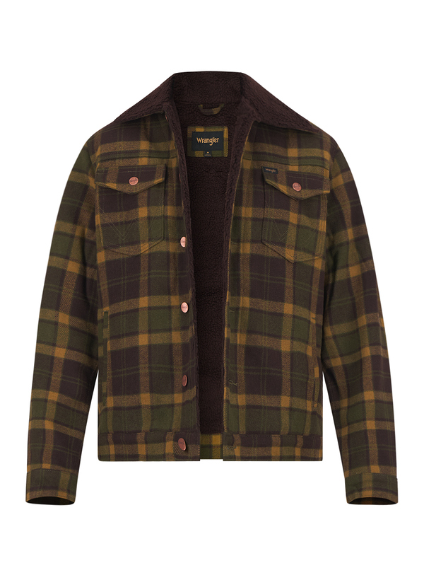 Jacke Trucker, Mikrofaser warmgefüttert, olive