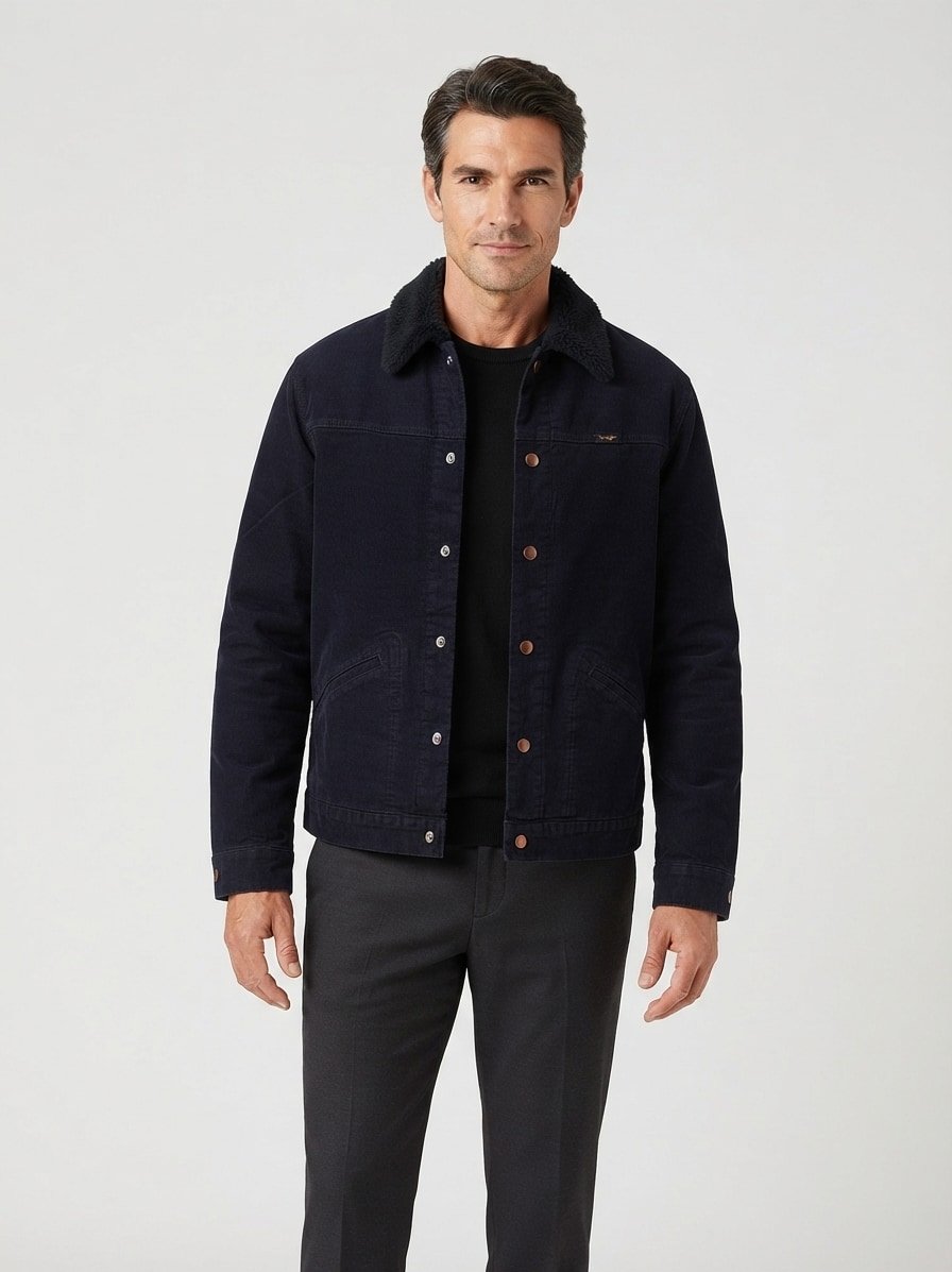 Jacke Buffalo, Regular, Baumwolle, blau wattiert