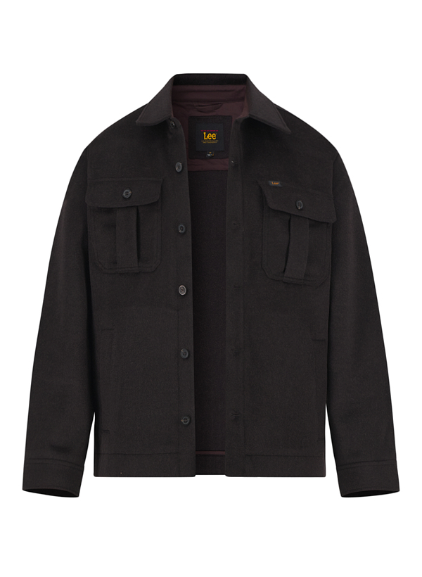 Overshirt, Wolle-Loden, chocolate
