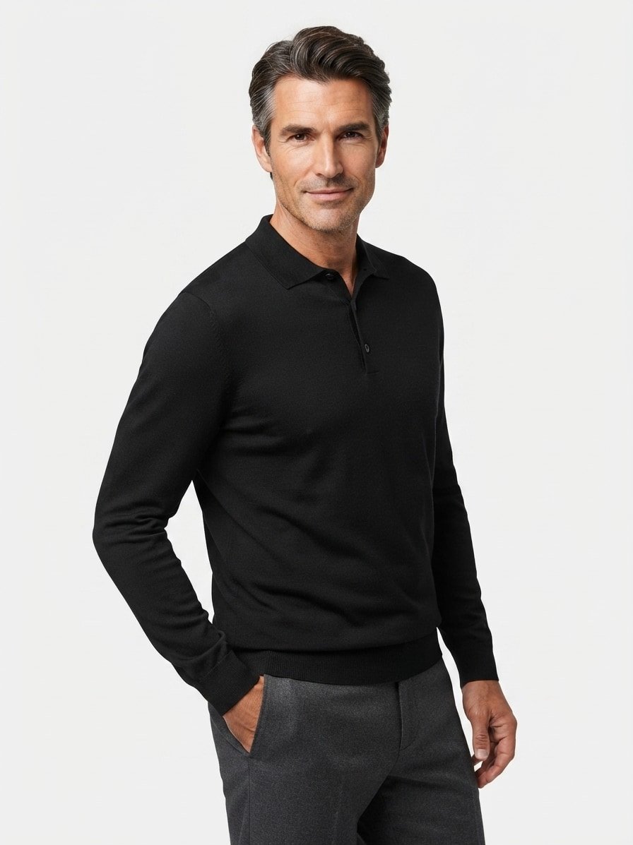 Pullover, Merinowolle extrafein, schwarz