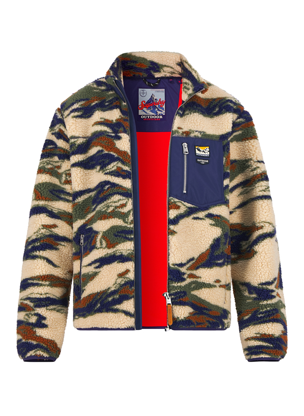 Jacke, Fleece, Teddyfell, khaki terrain