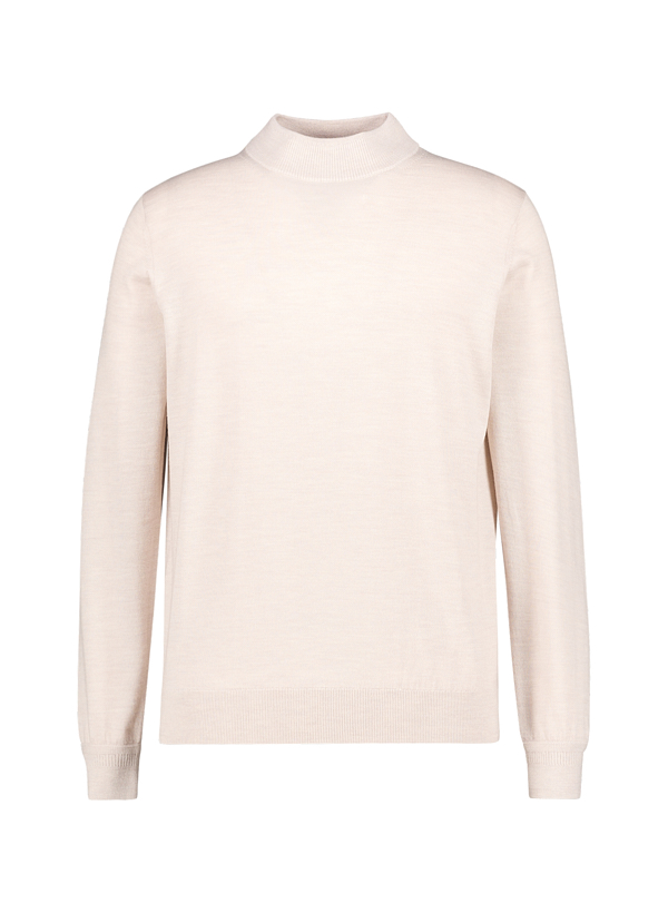 Stehkragenpullover, Merinowolle extrafein, creme meliert
