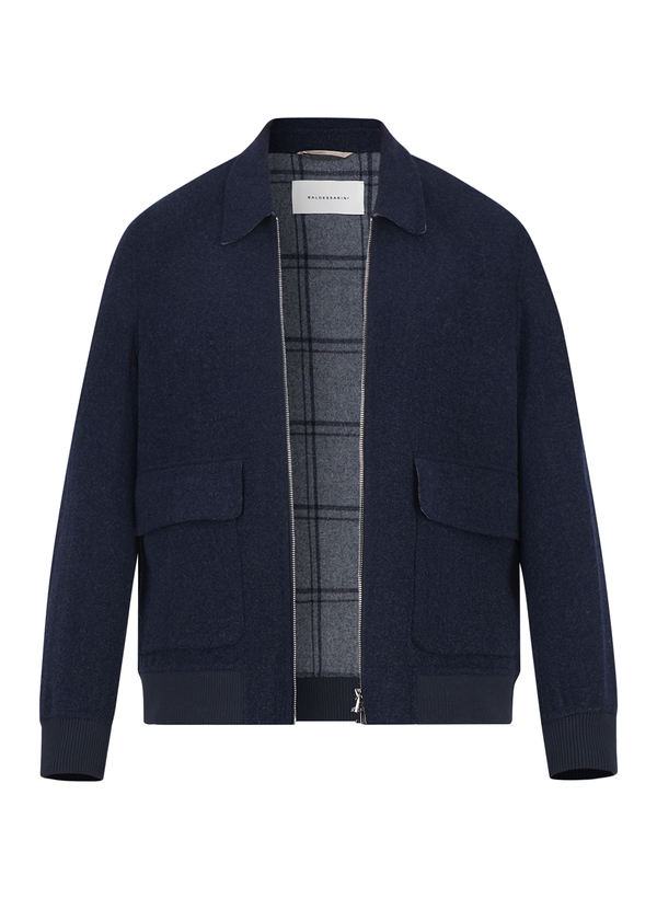 Overshirt, Wolle-Kaschmir, nachtblau meliert